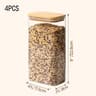 Premium Rectangular Clear Glass Storage Jars With Airtight EcoFriendly Bamboo Lids 12