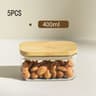 Premium Rectangular Clear Glass Storage Jars With Airtight EcoFriendly Bamboo Lids 14