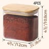 Premium Rectangular Clear Glass Storage Jars With Airtight EcoFriendly Bamboo Lids 8
