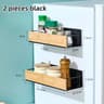 Magnetic Fridge Shelf Spice Storage Rack  Black Iron SpaceSaving Cabinet Organizer 10