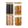 Glass Food Storage Jar Set  Airtight Kitchen Containers With EcoFriendly Bamboo Lids 6