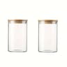 Glass Food Storage Jar Set  Airtight Kitchen Containers With EcoFriendly Bamboo Lids 8