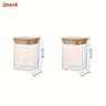 Square Glass Sealed Jars  Airtight Kitchen Storage Containers With EcoFriendly Bamboo Lids 6