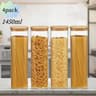 Square Glass Sealed Jars  Airtight Kitchen Storage Containers With EcoFriendly Bamboo Lids 17