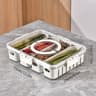 Divided Rotating Serving Tray With Lid  Portable Snackle Box  Clear Snack Spinner For Fruits Veggie 8