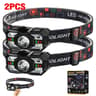 HighIntensity Outdoor COB LED Rechargeable Headlamp 12