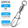 20Piece HeavyDuty Ball Bearing Swivel With Cross Lock Snap Connectors 6