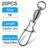 20Piece HeavyDuty Ball Bearing Swivel With Cross Lock Snap Connectors 8