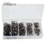 50PcsBox Stainless Steel Fishing Connector Pin Bearing Rolling Swivel With Snap 7