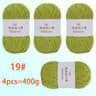 4Pack 400g Solid Color Hollow Cotton Yarn 100g Roll For DIY Crochet Bags Hats Tableware Mats And Sl 25