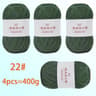 4Pack 400g Solid Color Hollow Cotton Yarn 100g Roll For DIY Crochet Bags Hats Tableware Mats And Sl 28