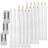 Flameless LED Taper Candles With Remote Control Battery Operated Flickering Wick Lights For Holiday 13