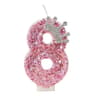 Pink Crown Numeral Birthday Candle Creative Princess Party Cake Topper Decoration 14