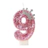 Pink Crown Numeral Birthday Candle Creative Princess Party Cake Topper Decoration 15