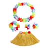 Hawaiian Grass Skirt  Flower Leis Costume Set For Kids Luau Dance Party 40cm 10