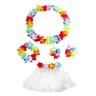 Hawaiian Grass Skirt  Flower Leis Costume Set For Kids Luau Dance Party 40cm 12