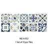 10Pcs Blue  Gray Matte Surface Tile Stickers Peel  Stick Floor  Wall Decals 24