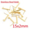 20pcs 316 Stainless Steel Gold Geometric Earring Stud Posts Connector Findings For DIY Jewelry Maki 16