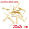 20pcs 316 Stainless Steel Gold Geometric Earring Stud Posts Connector Findings For DIY Jewelry Maki 17
