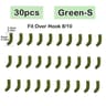 30Pcs Carp Fishing Hook Kickers D Rig Aligner Sleeves Terminal Tackle 7