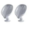 2pcs Cute Suction Cup Draining Soap Dish Holder Punch Free Bathroom Saver Rack 6