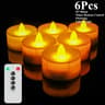 Flameless LED Tea Light Candles Flickering Warm Light Set Remote Control 14