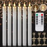 Flameless LED Taper Candles Remote Control Timer Flickering Candlesticks Set 8