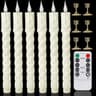 Flameless Flickering Ivory Taper Candles 3D Wick Remote Control Battery Set 17