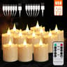 Rechargeable Waterproof LED Candles Remote Timer Flameless Tea Lights 7