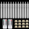 LED Flameless Flickering Taper Candles Remote Ivory Candlesticks Set 12