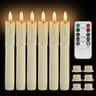 66Inch LED Flameless Taper Candles Remote Flickering Window Candlesticks Set 8