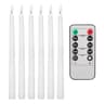 3D Wick Ivory LED Flameless Taper Candles Remote Control Window Light Set 7