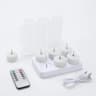 12 Pack Rechargeable LED Tea Lights Remote Black Wick Flame Effect Candles 7