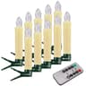 Remote Control LED Christmas Tree Clip Taper Candles Flameless Lights Set 6