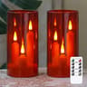 3 In 1 Multicolor LED Acrylic Pillars IR Remote Flickering Candles Christmas 10