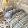 Nordic Washed Cotton Bedding Set Duvet Cover Flat Sheet  Pillowcase Set 9