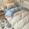 Nordic Washed Cotton Bedding Set Duvet Cover Flat Sheet  Pillowcase Set 8