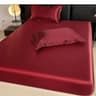 Solid Color Satin Elastic Fitted Sheet Silky Mattress Cover For Single Double Full Queen  King Beds 10