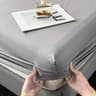 New Brushed Microfiber Embossed Fitted Sheet Deep Pocket 360 Elastic Breathable Bed Cover 7