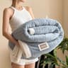 Luxury Thick DoubleSided Fleece Blanket Set Solid Color Soft Velvet Winter Blanket  Matching Pillow 9
