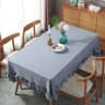 Vintage White Ruffle Trim Tablecloth Washable Boho Table Cover For Weddings Bridal  Baby Showers 6