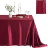 Silver Satin Rectangle Tablecloth Lustrous SilkSmooth Table Cover For Christmas Weddings  Party Ban 8