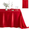 Silver Satin Rectangle Tablecloth Lustrous SilkSmooth Table Cover For Christmas Weddings  Party Ban 6