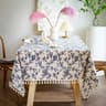 Rustic Embroidery Cotton Linen Tablecloth Waterproof Coffee Leaves Pattern Rectangle Table Cover 6