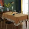 Rectangular  Round Ruffled Cotton Tablecloth Festive Table Cover For Weddings Holidays Parties  Din 11