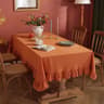 Rectangular  Round Ruffled Cotton Tablecloth Festive Table Cover For Weddings Holidays Parties  Din 13