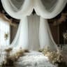 1 Panel White Tulle Sheer Backdrop Curtain Ceiling Drapes For Wedding Baby Shower  Photo Decor 7