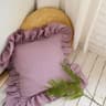 100 Washed Linen Ruffled Throw Pillow Cover French Flax Cushion Cover For Couch Bed  Living Room 12