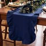 Christmas Ruffled Cotton Table Runner Rustic Farmhouse Table Decor For Weddings  Holidays 6