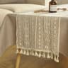 Boho Beige Crochet Macrame Table Runner With Tassels Vintage Farmhouse Decor For Wedding  Baby Show 8